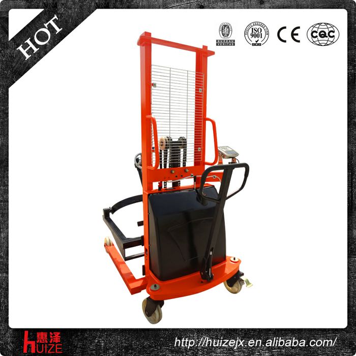 半電動稱重油桶車（夾鐵桶，手搖翻轉(zhuǎn)倒料）